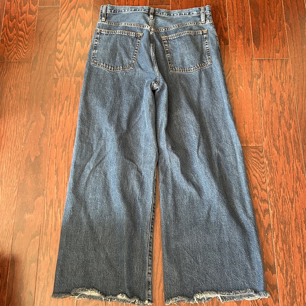 Frame Denim Womens Le Low Blindspot Raw Fray Wide Leg Jean, Blue size 28 EUC - Picture 5 of 7